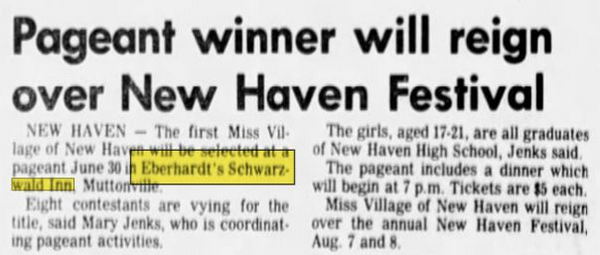 Eberhardts Schwarzwald Inn - June 1976 Pageant